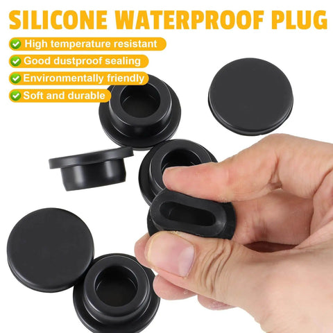 10 Pack 1 Inch Black Rubber Hole Plugs Silicone Round Grommets for Wiring with highlighted features