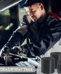 Mechanic using 12 Pcs Black Rubber Spacers 1 Inch Outer Diameter 3 Eighth Inch Inner Diameter 1 Inch Thick Rubber Bushings for shock absorption