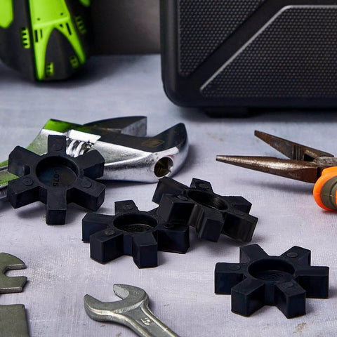 Flexible NBR Rubber Spider Insert Solid Spider Center Inserts Suitable for L Jaw Coupling Set, Black (4 Pcs, L075)