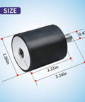 Set of four upgrade tamper rubber shock mounts that fit WP1540, WP1550, VP1135, VP1340, VP1550, VP2050 plate compactors shown in size details