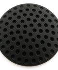 Two Piece Black Wall Protectors For Doors Self Adhesive Rubber Bumpers And Silencers Door Stopper Crash Pad for Home and Office, close-up view