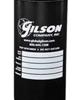 Black cylindrical container labeled Gilson, used for buffered glutaraldehyde sterilant and high-level disinfectant for immersible instruments.