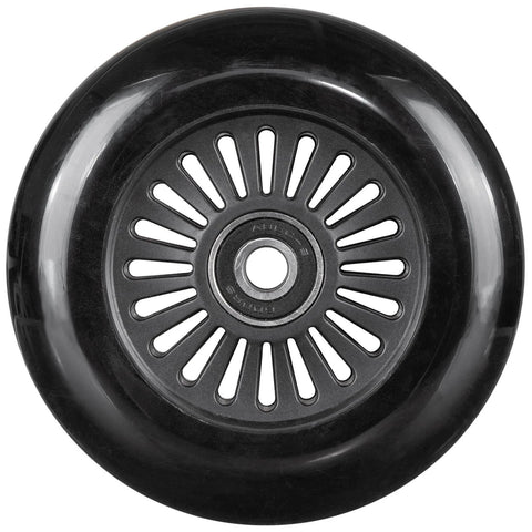 Black polyurethane wheel for Easy Roller Replacement Wheels w/Bearings ABEC-9 for Ez Rollers Classic Drifter Junior New, front view
