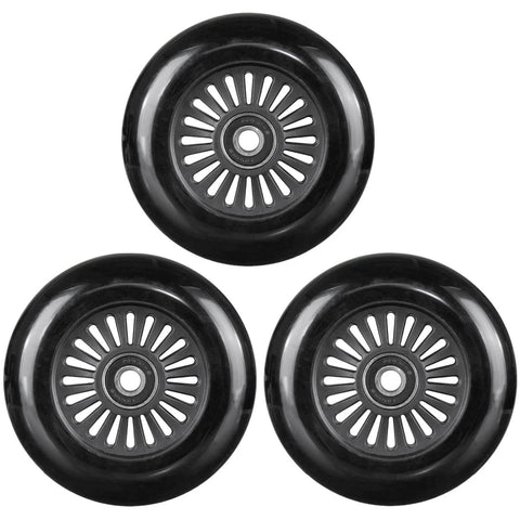 Easy Roller Replacement Wheels w/Bearings ABEC-9 for Ez Rollers Classic Drifter Junior New Twist On A Classic Scooters - Set of 3 (Black)