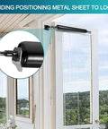 2 Pack Black Screen Door Closers, Heavy Duty Storm Door Closer Set With Adjustable Pneumatic Cushion installed on white door