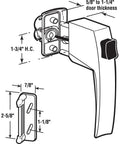Diagram of Screen And Storm Door Push Button Latch Set With Night Lock For Outswing Doors Fits Doors From Five Eighths Inch To One And One Quarter Inch Thick Black Finish Single Pack Durable Construction For Long Lasting Performance
