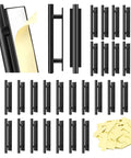 Self-Adhesive Cabinet Pulls 30 Pack For Kitchen Cabinets And Furniture ABS Plastic Peel And Stick Door Handles Black