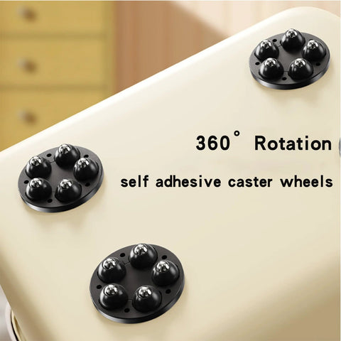 Self Adhesive Mini Caster Wheels 360 Degree Swivel Mute Universal Wheel Rollers for Kitchen Appliances, adhesive on surface