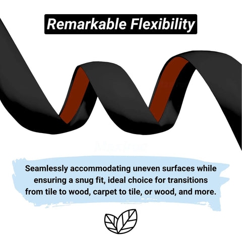 Flexing black rubber Floor Transition Strip Self Adhesive Carpet Wood Tile Vinyl Flooring Laminate Transition Cover Edge Trim Gap Doorway Threshold