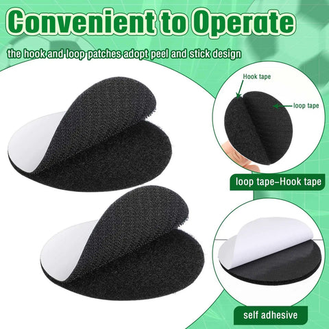 12 Pairs 3 Inch Self Sticky Round Hook And Loop Dots Double Sided Adhesive Fasteners For Home Office Diy Wall Decor Tool Hanging Black Chengu Great For Organizing Cables And Lightweight Accessories showing adhesive side