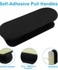 Two Pack Self Adhesive Pull Handles For Cabinets Doors Drawers Windows Closets And Clothing Boxes Black Easy Install Stick On Hardware