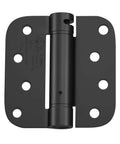 Black 4 inch spring hinge with 5/8 inch radius corner for residential heavy duty use, part of 3 Pack Self Closing Door Hinges set.