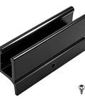 Replacement Sliding Shower Door Bottom Guide For Standard Glass Doors Half Inch By Three Inch Black Plastic Track With Screws, front view