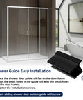 Universal 1/2 Inch Wide Sliding Shower Door Bottom Guide Kit 3 Inch Long With Screws Replacement Shower Door Parts