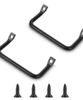 Black Side Mounted Tray Handle Set With Two Metal Pulls And Four Screws for cutting boards, trays, and woodworking projects.