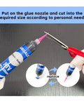 Cutting nozzle of Silicone Adhesive Sealant Black Waterproof Insulating Caulk For Auto Windshields, Doors, Circuit Boards And Sensors.