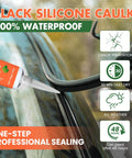 Go-To All-Purpose Silicone Sealant Adhesive For Kitchen Bathroom Window And Door Sealing Waterproof Flexible Bond Shrink Crack Resistant Clear 3.4 Fl Oz application on car windshield