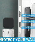 Six Pack Silicone Door Knob Guards Wall Shields Self Adhesive Square Door Handle Bumpers Silencers For Home Office School