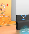 Adjustable Door Sweep For Bottom Of Door Made From Thick Silicone Weather Stripping That Keeps Drafts And Noise Out Durable Under Door Gap Filler For Interior And Exterior Doors Low Friction No Slip Felt Black 39 Inch installed with heat and cold indicators