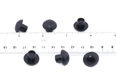 Push-In Mushroom Bumpers And Feet For Five Sixteenths Inch Hole Five Eighths Inch OD Quarter Inch Bumper Height Half Inch Length Quarter Inch Stem