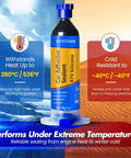 Automotive Black Silicone Sealant For Cars DIY Friendly Waterproof High Strength Flexible Crack Proof Caulk For Windshield Doors Gaskets And Trim Repair 1oz 30g All Weather shown with temperature resistance features