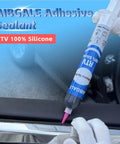Silicone Adhesive Sealant Black Waterproof Insulating Caulk For Auto Windshields, Doors, Circuit Boards And Sensors, Non-Conductive, Ink-Proof, 1.06oz Quick-Dry In About 15 Minutes, High Adhesion And Temperature Resistance applied to car windshield
