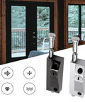 Black Sliding Door Lock For Window Glass Patio Doors Auxiliary Security Lock With Yale Keyway, heavy-duty bolt shown