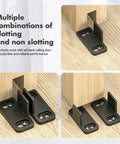 Sliding Barn Door Floor Guide Set, 4 Pcs Heavy Duty Adjustable Bottom Stopper and Swing Restrictor with Mounting Hardware
