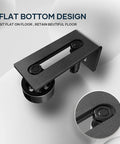 Sliding Barn Door Bottom Floor Guide, Adjustable Roller, Wall Mount System, Flush Flat Bottom Design, 8 Assemble Setup Options, Black