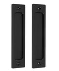 6 Inch Sliding Barn Door Handles Black Rectangular Flush Pocket Door Pulls Rustic Style 2 Pack Durable Hardware