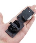 Black Sliding Cabinet Hardware Components 2 Sets With Four Sliding Door Rollers And Nylon Pulley And Mounting Screws in hand