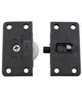 Black Sliding Cabinet Hardware Components 2 Sets With Four Sliding Door Rollers And Nylon Pulley And Mounting Screws