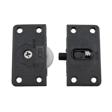 Black Sliding Cabinet Hardware Components 2 Sets With Four Sliding Door Rollers And Nylon Pulley And Mounting Screws