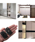 2 Pieces Black Sliding Cabinet Hardware Kit For Wardrobes And Closets Mute Door Pulley Wheels For Doors Drawers Windows And Closets Made From ABS Material For Durable Scratch Resistant And Smooth Sliding
