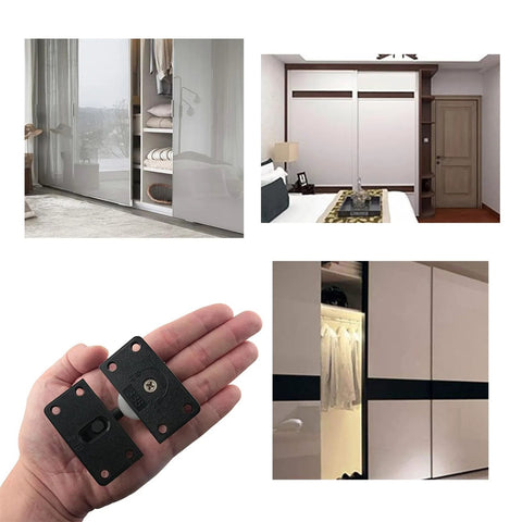 2 Pieces Black Sliding Cabinet Hardware Kit For Wardrobes And Closets Mute Door Pulley Wheels For Doors Drawers Windows And Closets Made From ABS Material For Durable Scratch Resistant And Smooth Sliding