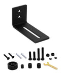 Adjustable Sliding Door Floor Guide Two Pack For Barn Doors In Black Durable Steel Runner And Guide System with installation parts