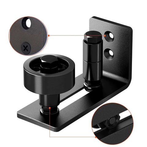 Adjustable Sliding Door Floor Guide Two Pack For Barn Doors In Black Durable Steel Runner And Guide System Eight In One