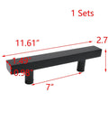 Double Sided Push Pull Door Handles In Black Finish For Sliding Doors And Glass Panels, 11.61 Inch Total Length, dimensions shown