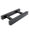 Double Sided Push Pull Door Handles In Black Finish For Sliding Doors And Glass Panels, 11.61 Inch Total Length, 7 Inch Hole Centers