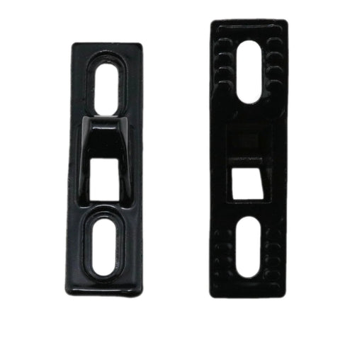 Stainless Steel Sliding Door Keeper And Lock Hardware Set Includes Mounting Screws Durable Black Finish For Sliding Glass Doors Easy Install Safe Edge Design Compatible With All Kinds Of Sliding Patio Doors Two Pack