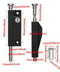Black Sliding Door Lock Set Heavy Duty Alloy And Stainless Steel Construction 2 Pack With Keys And Installation Hardware For Patio Doors