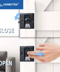 Opening and closing demonstration of Privacy Sliding Door Lock With Pull for pocket doors, showing black reversible lock on 1-3/8 inch thick door.