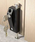 Black Sliding Door Lock Set Heavy Duty Alloy And Stainless Steel Construction 2 Pack With Keys And Installation Hardware for Patio Doors