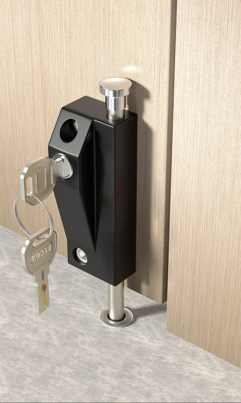 Black Sliding Door Lock Set Heavy Duty Alloy And Stainless Steel Construction 2 Pack With Keys And Installation Hardware for Patio Doors