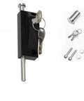 Black Sliding Door Lock Set Heavy Duty Alloy And Stainless Steel Construction 2 Pack With Keys And Installation Hardware For Patio Doors