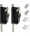 Black Sliding Door Lock Set Heavy Duty Alloy And Stainless Steel Construction 2 Pack With Keys And Installation Hardware