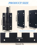 Sliding Glass Door Lock Set For Child Safety And Extra Security, Durable Black Hardware Kit shown with measurements.