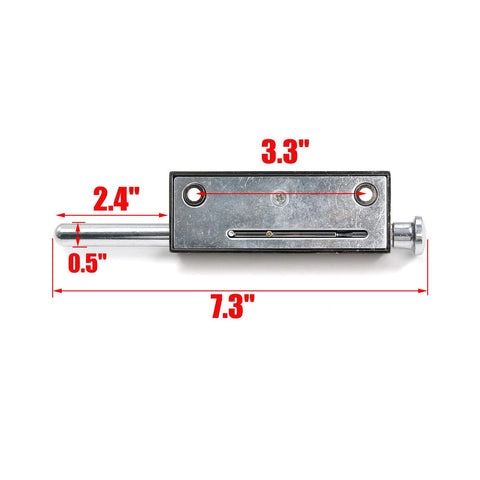 Black Sliding Door Lock For Window Glass Patio Doors Auxiliary Security Lock With Yale Keyway, Heavy Duty Hardened Steel Bolt, front view.