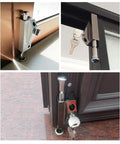 Black Sliding Door Lock Set Heavy Duty Alloy And Stainless Steel Construction 2 Pack With Keys And Installation Hardware For Patio Doors shown in various installed views