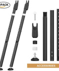2-pack black Sliding Door Security Bar and 2-in-1 Sliding Glass Door Stoppers with accessories displayed